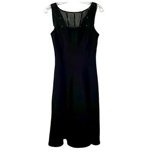 Joneswear slip on cocktail dress flared skirt Sz 8 blk